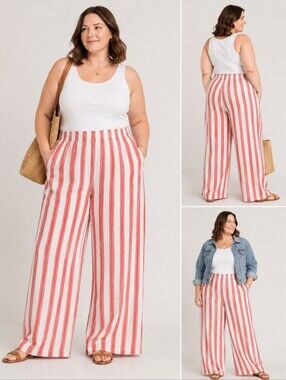 Old Navy Red and White Striped Pant